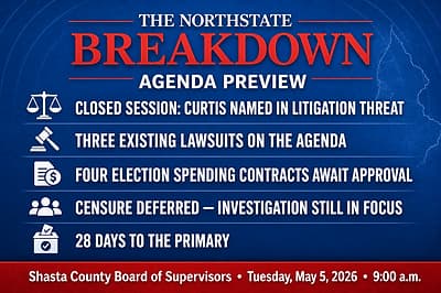 Shasta County Board Meets Tuesday 5-4-2026 — And the Curtis Crisis Is Still the Story