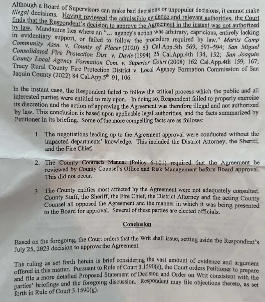 Judge Baker ruling page 3 — three numbered findings — July 14, 2025