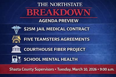 Shasta County supervisors to consider $25 million jail health contract, five labor agreements Tuesday